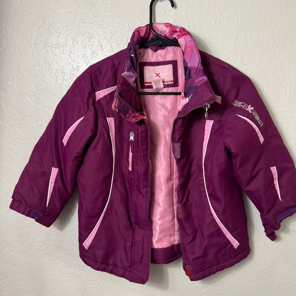 ZeroXposur Girls Purple Pink Evolution Captured Insulated Ski Winter Jacket 5/6